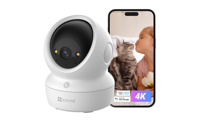 EZVIZ H6C G1 4K Indoor Pan & Tilt Dual-Band Wi-Fi Camera – Human & Pet Detection, Auto-Zoom Tracking, Color Night Vision, Two-Way Calling (CS-H6C-R200-8H8WFL)